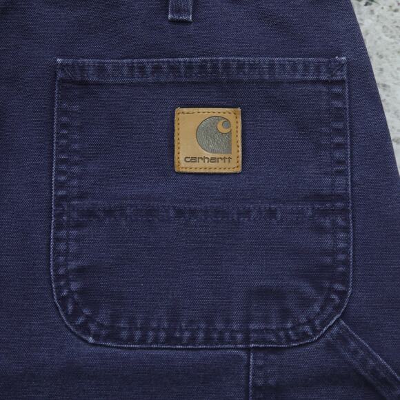 RARE Vintage Carhartt B25 MDT Midnight Dark Blue Carpenter Shorts 33x8.25 - Picture 6 of 14